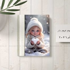آلبوم عکس فریم ‌دار ۴۰ عکسی ۱5×10 طرح دختر کوچولو با قلب برفی